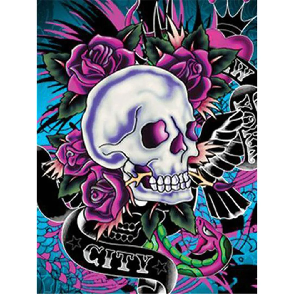 Diamond Painting - Full Round/Square Drill - Skull Head(30*40 - 50*60cm)