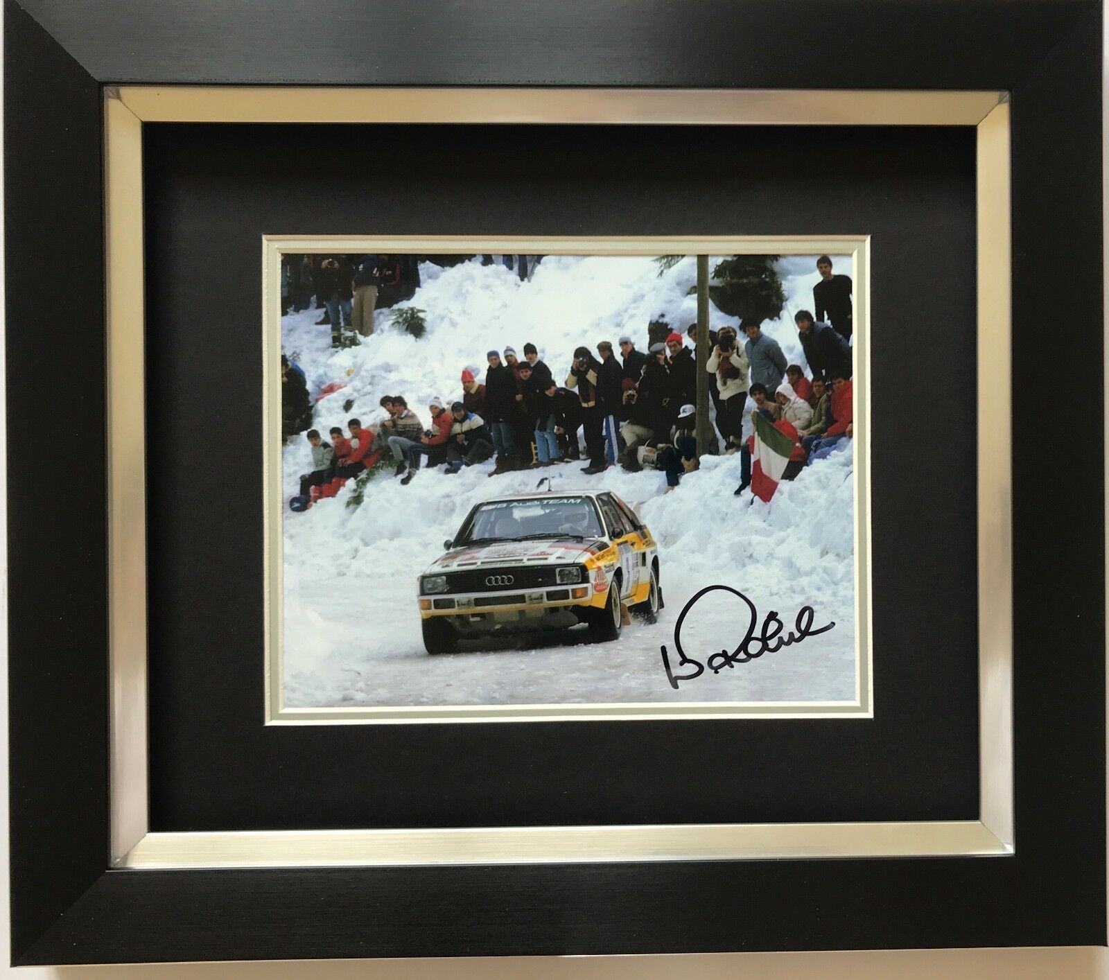 WALTER ROHRL HAND SIGNED FRAMED Photo Poster painting DISPLAY AUDI RALLY 2.