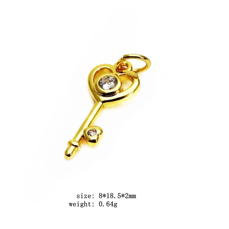 1 Piece Copper Zircon Heart Shape Pendant