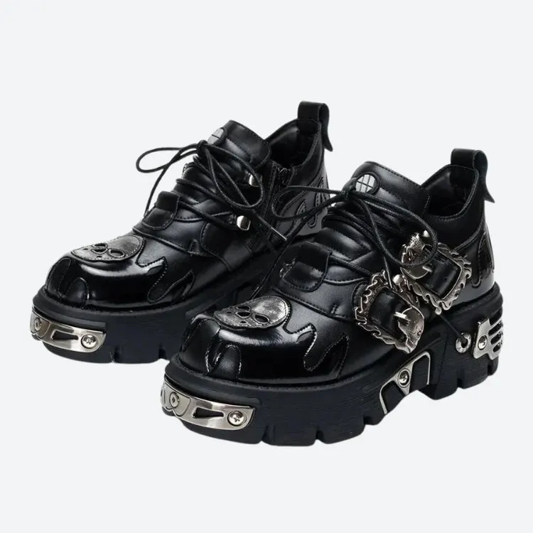 Brownm Fire Chunky Platform Shoes