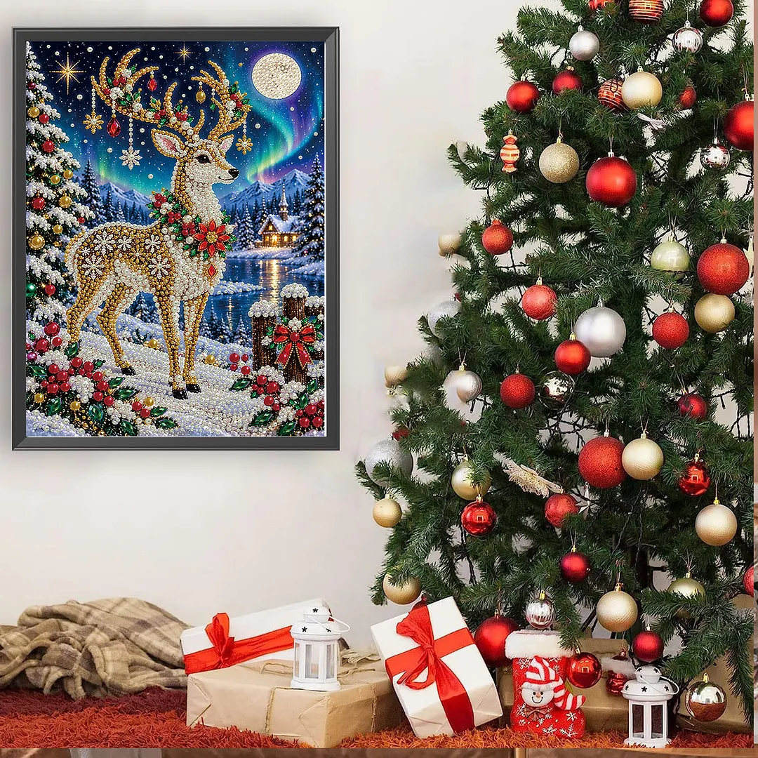 Pearl Painting Kit for Adults Christmas Deer Wall Art 11.81x15.75in