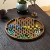 Wooden Checkers 60/90 Acrylic Marbles in 6 Colors, Classic Strategy Family Board Game for Kids and Adults