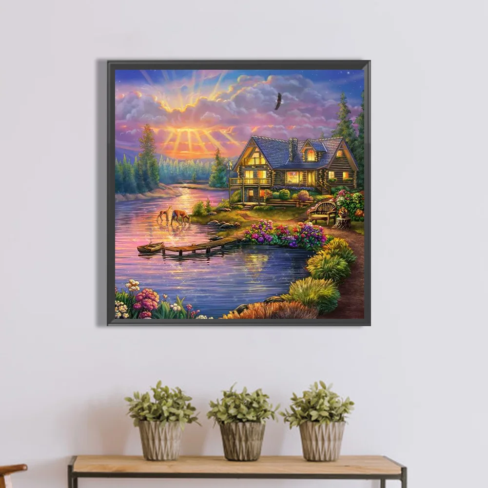 Partial AB Diamond Painting - Full Square Drill - Garden House(Canvas|45*45cm)