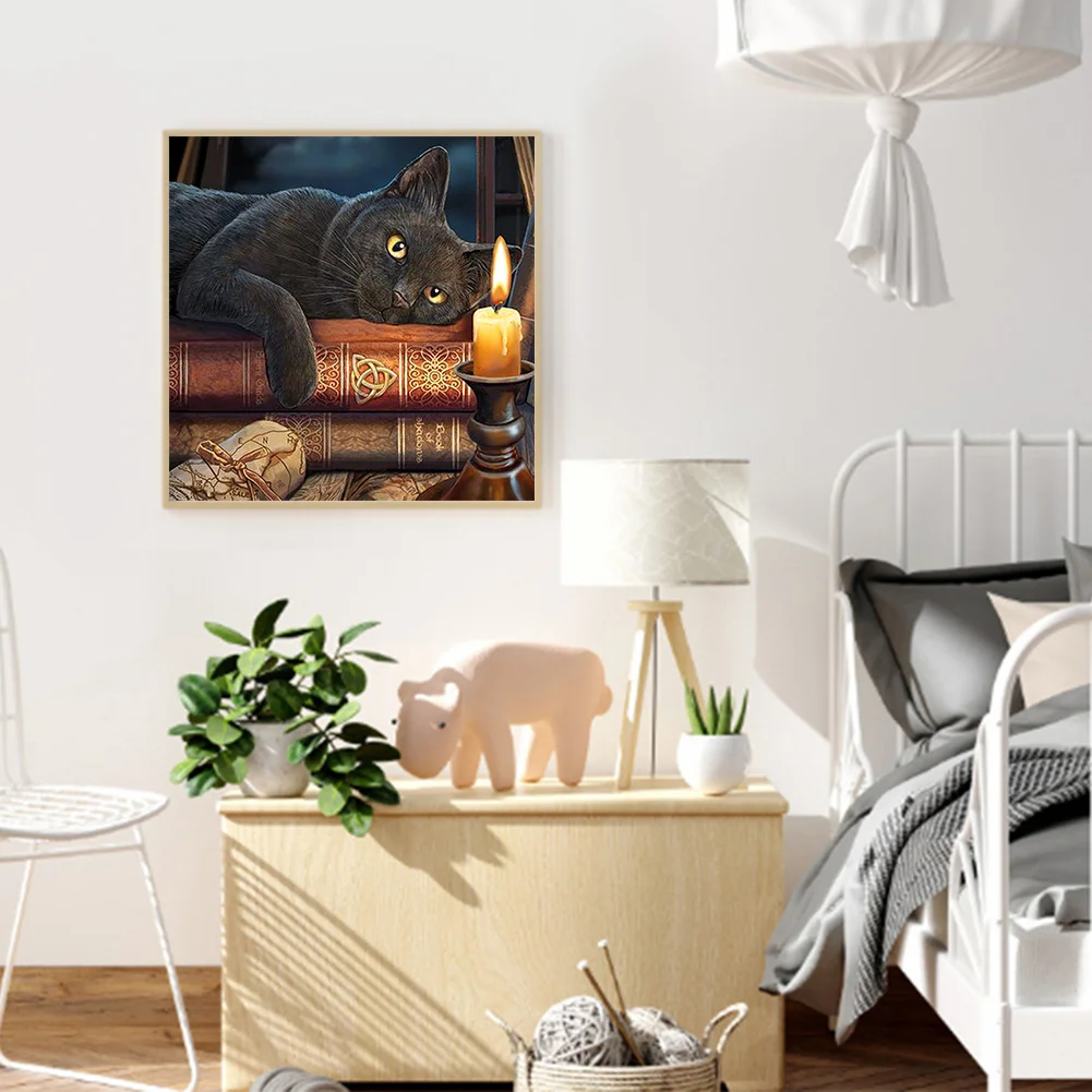 11ct Stamped Cross Stitch - Black Cat(40*40cm)