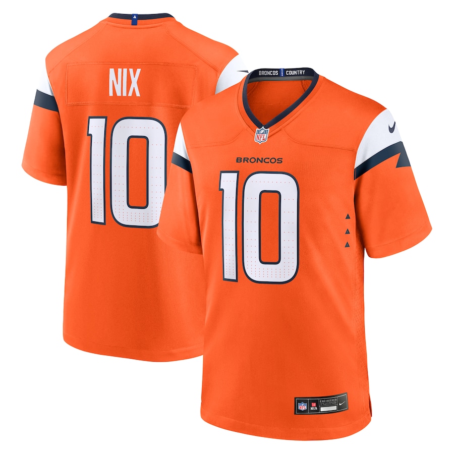 Denver Broncos Bo Nix Orange Jersey mysite