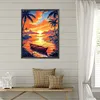 Sonnenuntergang Seeblick - runder Bohrer Diamantmalerei - 40*50cm