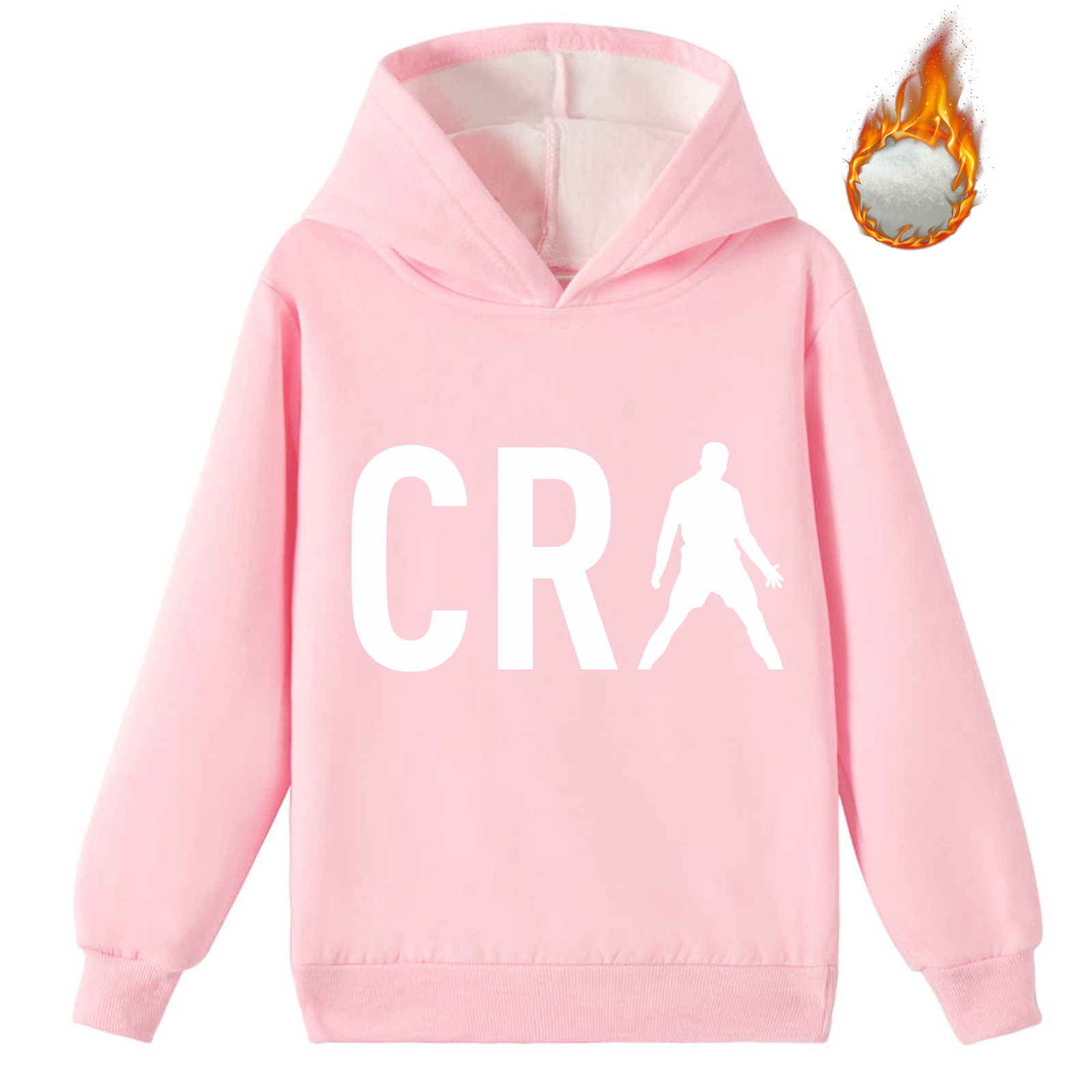 Mayoulove Cristiano Ronaldo Fleece Hoodie for Kids - Unisex Sportswear, Cool Design, Perfect for Boys  Girls-Mayoulove