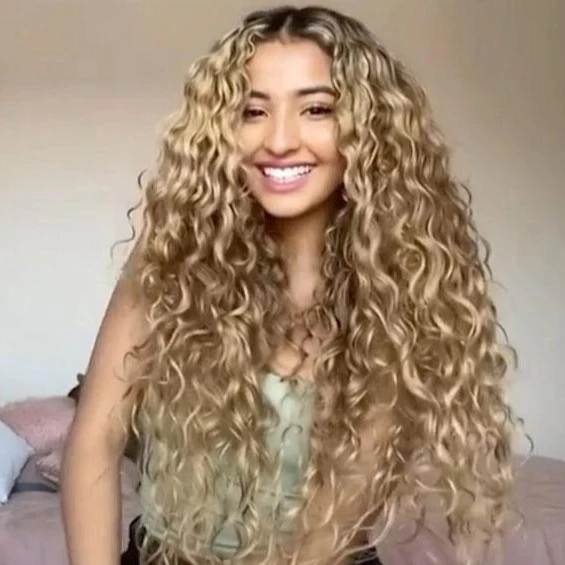 ELCNEPAL® | Brazilian Virgin Long Curly Wavy Lace Front Wigs ELCNEPAL