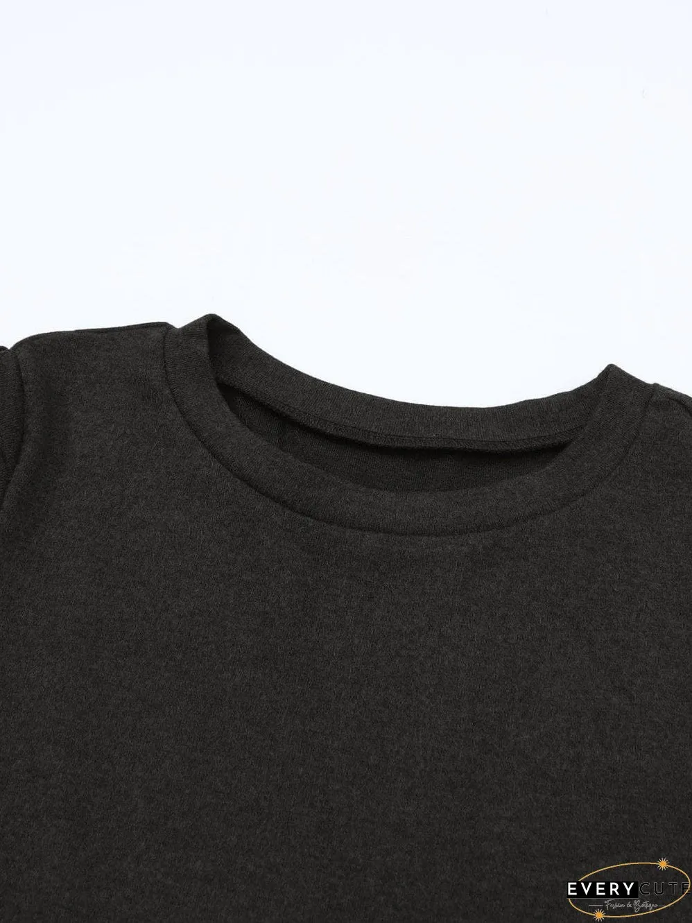 Chic Black Button Accent Sheath Top