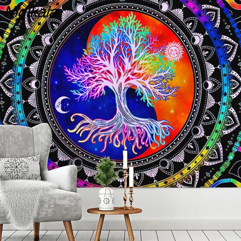 Nigikala Flower Mushroom Eye Tapestry Boho Art Bedroom Living Room Aesthetics Wall Hanging Tapestry Home Decor