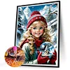 Diamond Painting -DIY Round Drill Girl in the Snow