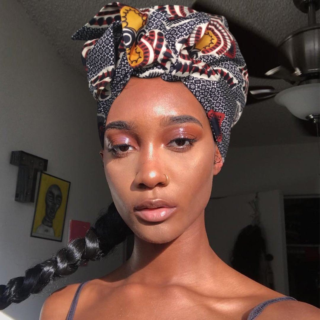 Creative Head Wrap With Shapable Bands(Gray Geometric)-AW1500