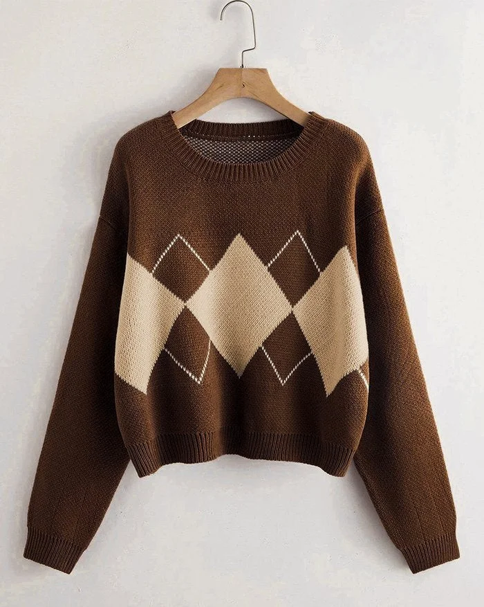 Brownm argyle sweater