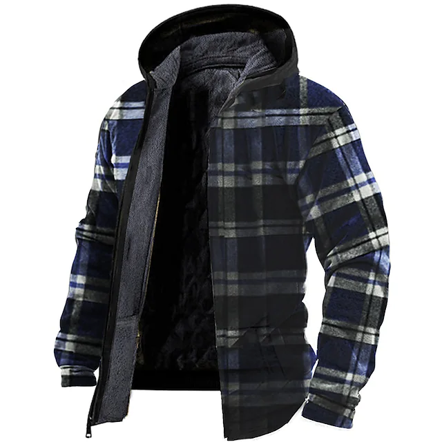 Men's Printed Casual Fashion Men's Hoodie Jacket Fleece Zipper Sweatshirt
