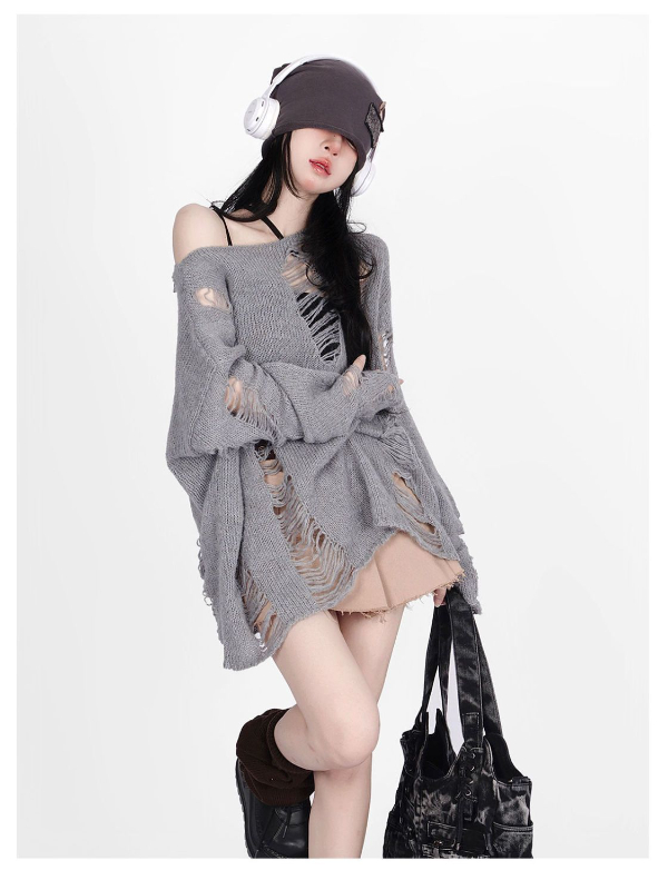 Statement Casual Rippled Loose Sweater