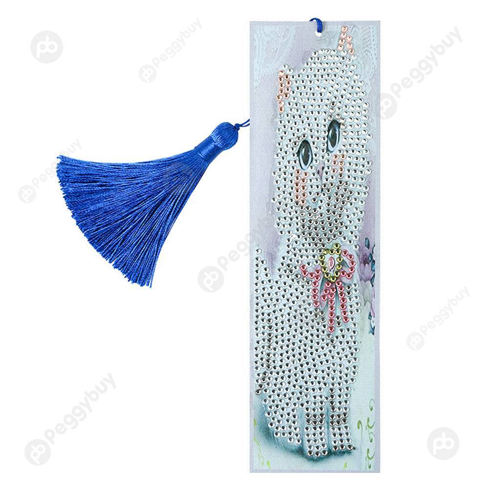 

White Cat-DIY Creative Diamond Bookmark, 501 Original