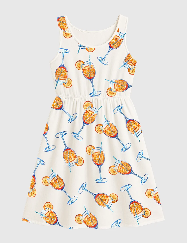 Women's Aperol Spritz Trio Watercolor Sleeveless Dress