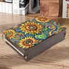 (US Local)Diamond Painting Storage Box DIY 5D Diamond Painting Jewelry Box (Sunflower)