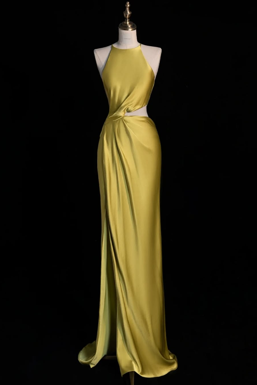 Lvs&Broner Spaghetti Strap Sleeveless Split Long Prom Dress With Pleated