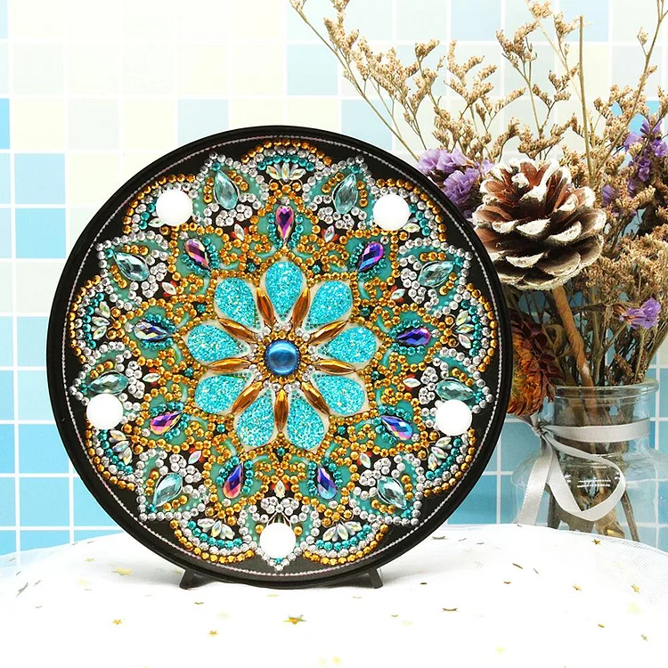 DIY Diamond Painting Flower Wreath Kit Diamond Embroidery with LED