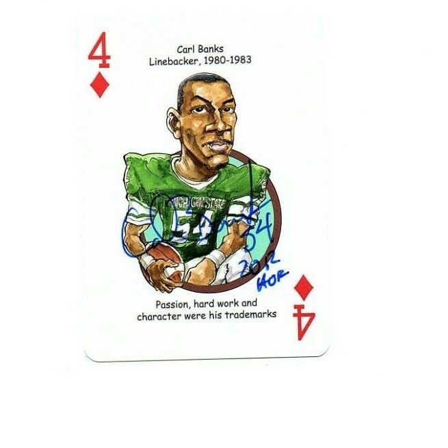 Carl Banks RARE signed autographed Michigan State Spartans playing card Giants d