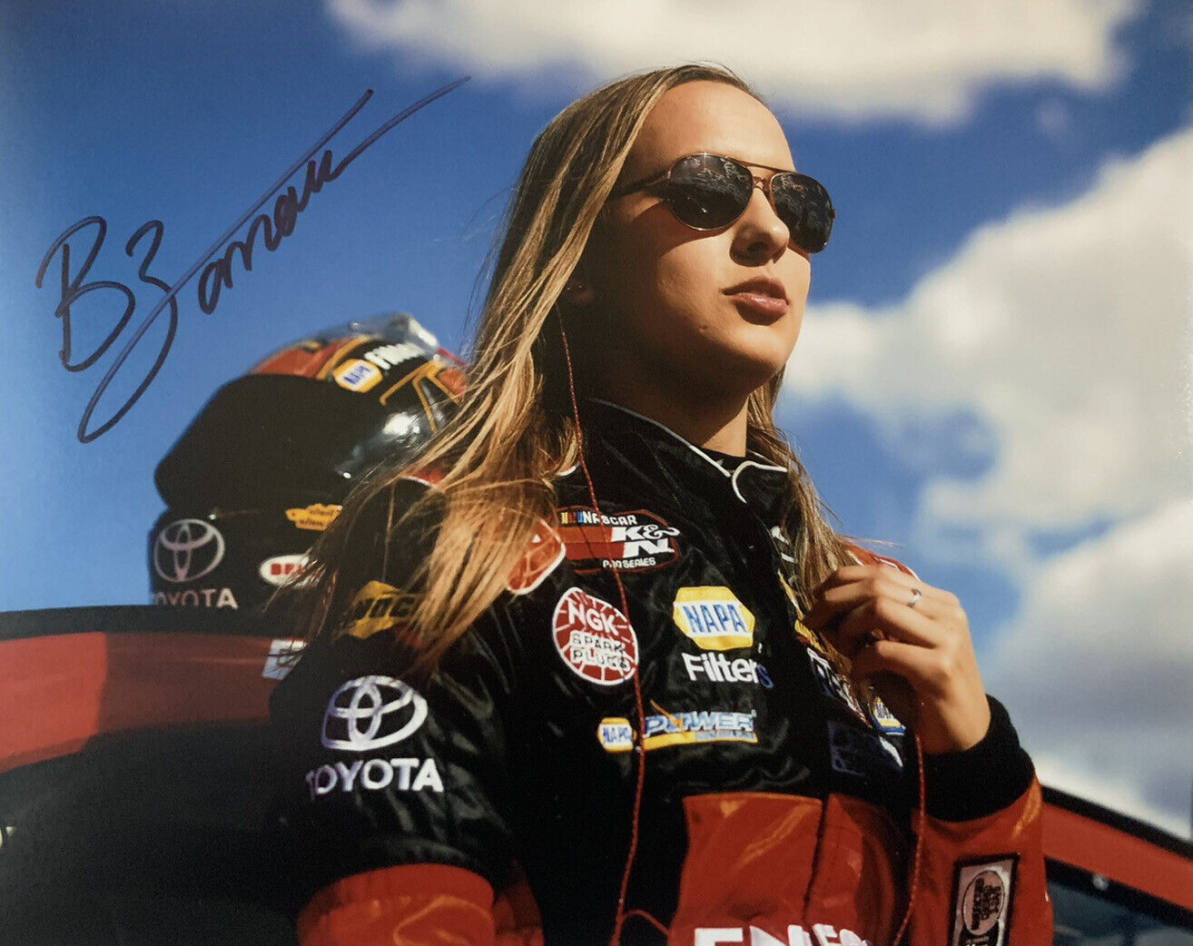 BRITTNEY ZAMORA HAND SIGNED 8x10 Photo Poster painting NASCAR DRIVER AUTOGRAPH AUTHENTIC COA