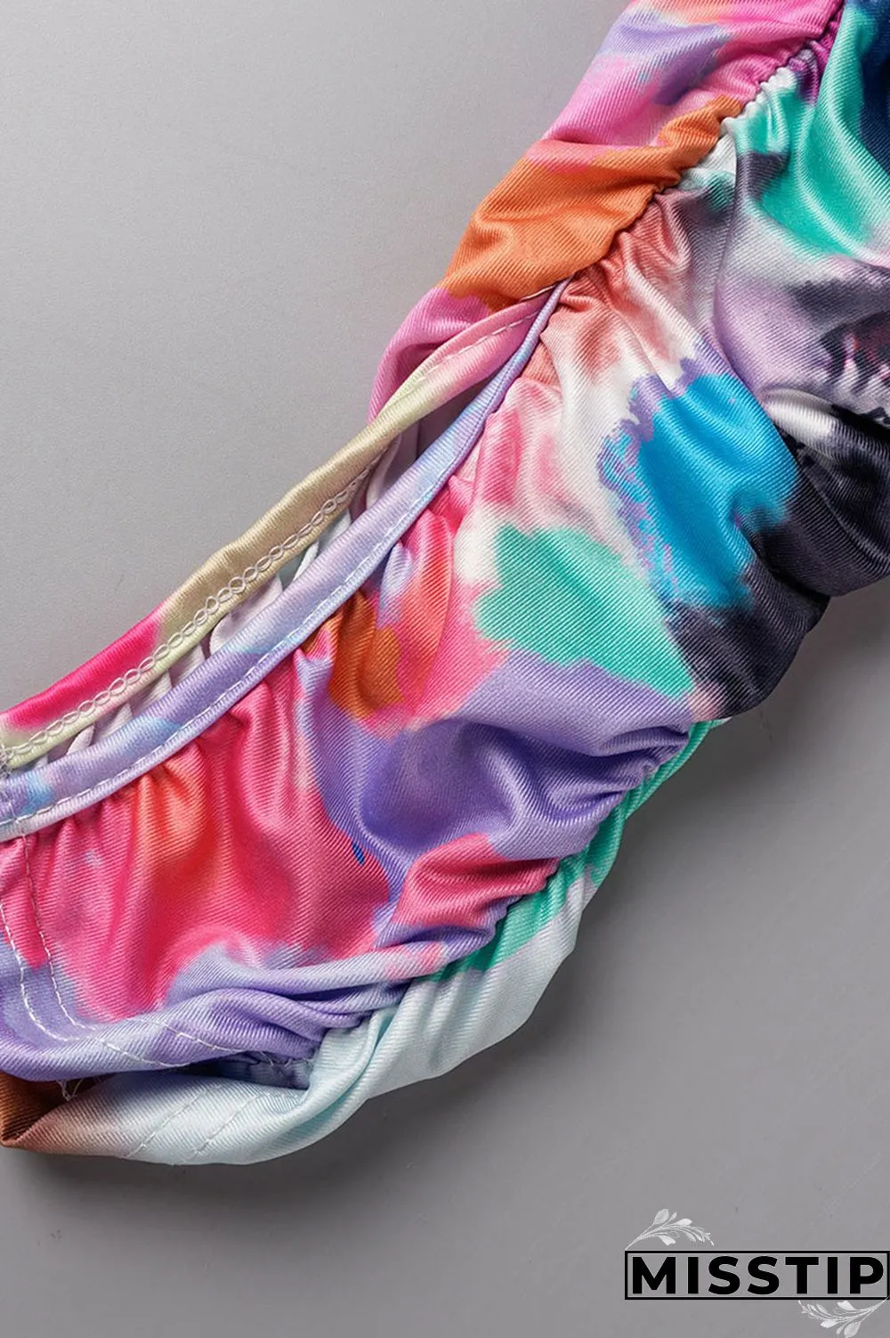 Multicolor Sexy Casual Print Bandage Fold Turtleneck Sleeveless Two Pieces