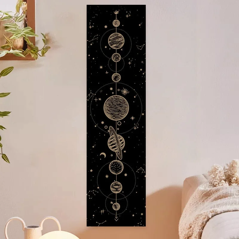 Moon Phase Tapestry Wall Hanging Lunar Eclipse Cycle Psychedelic Carpet Sun Moon Tapestries Bohemian Psychedelic Wall Decoration