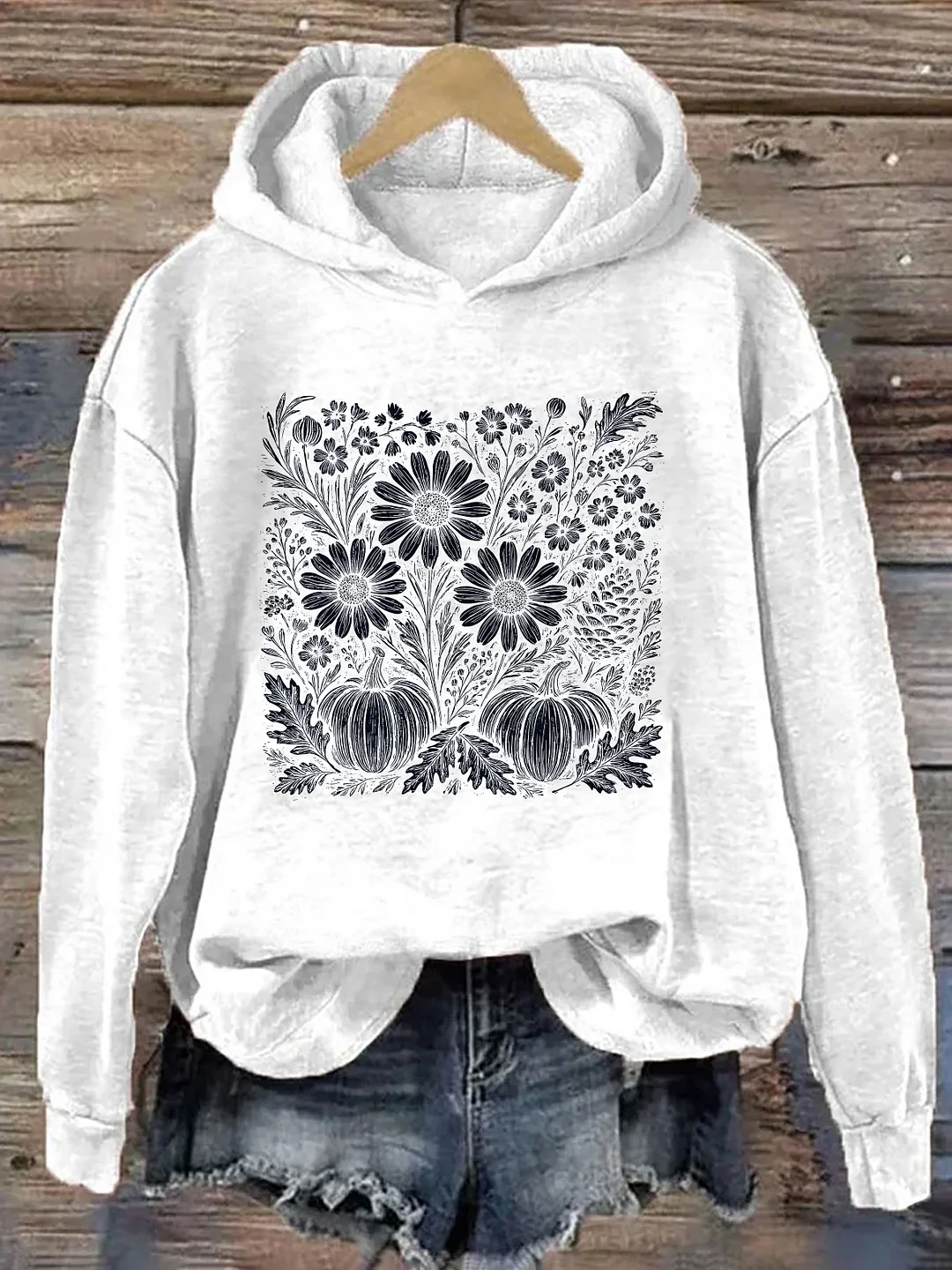 Boho Fall Floral Hoodie