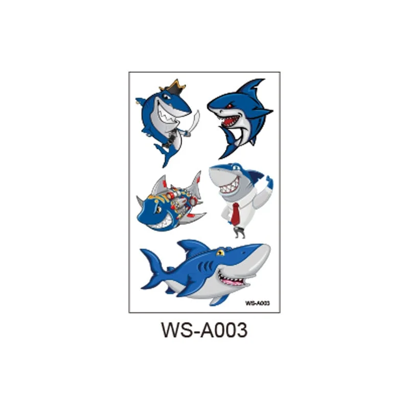 New children's shark tattoo stickers cute animal party cartoon reward children's arm temporary tattoo stickers
