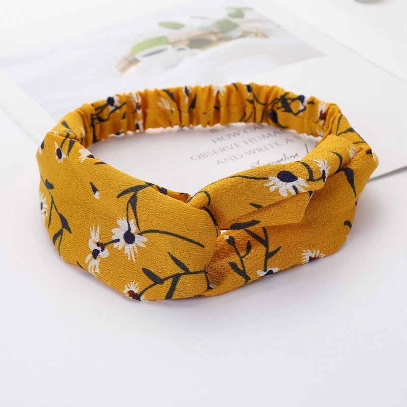 Women’s Lady Polka Dots Flower Cloth Hair Band