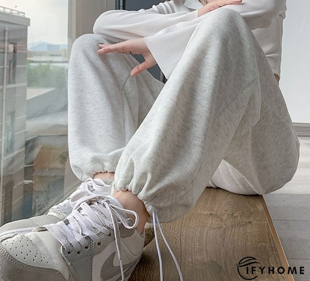 Casual Plain Autumn Natural Micro-Elasticity Daily Harem pants Regular Regular Size Sweatpants for Women | IFYHOME