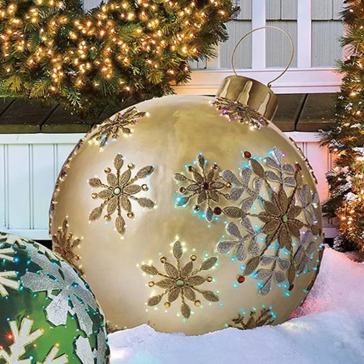 24" Christmas PVC inflatable Decorated Ball Yard Decoration