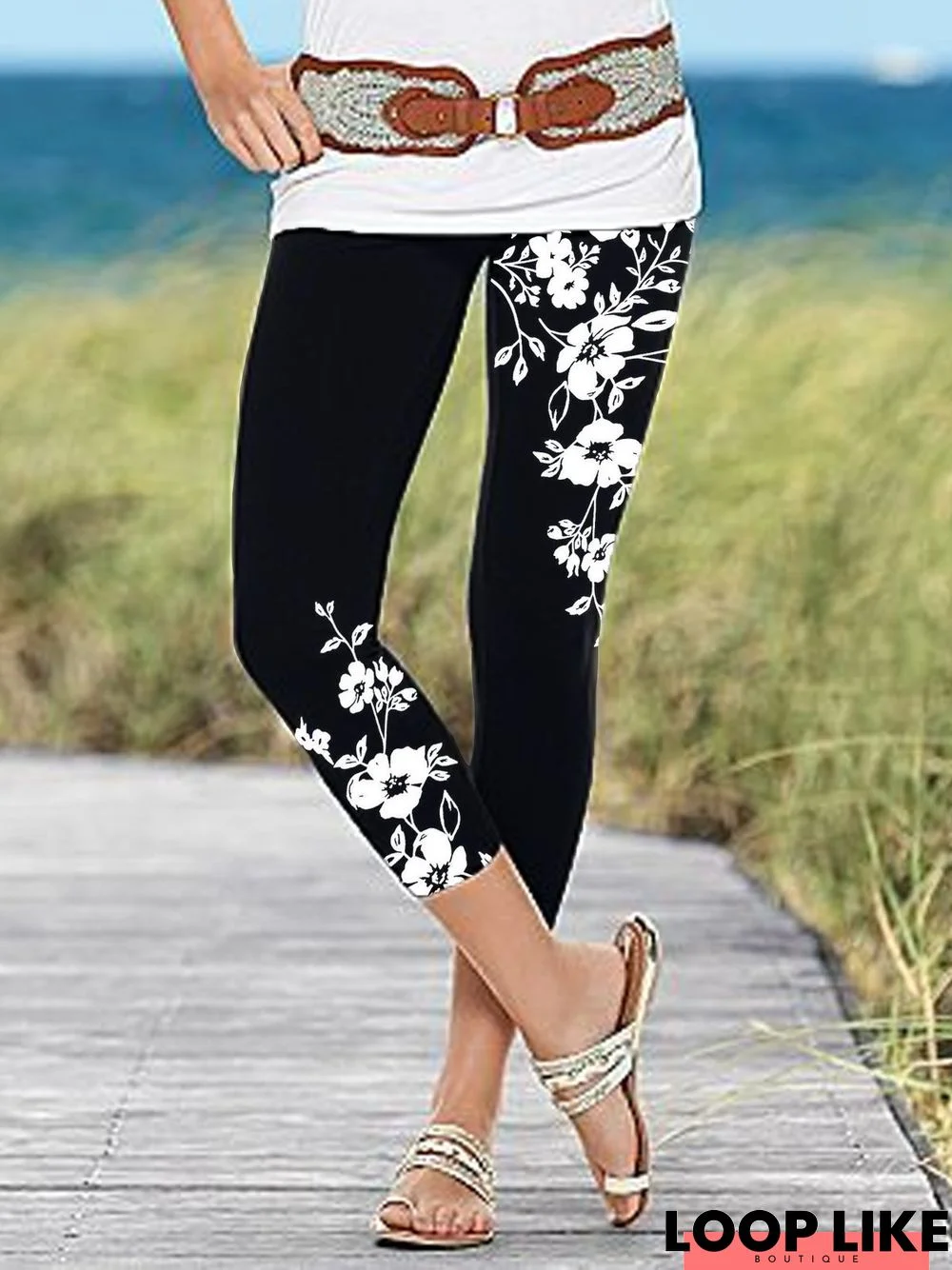 Casual Jersey Floral Leggings