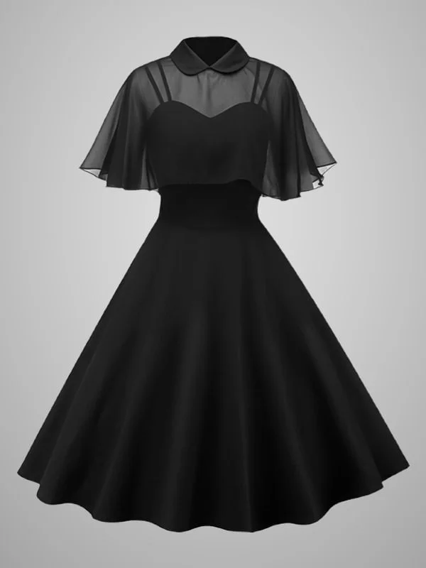 Dark VIntage Retro Gothic Black Witch Dress