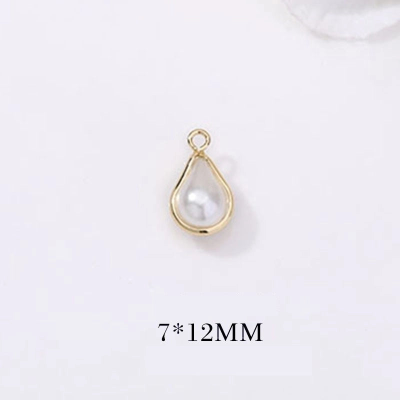 1 Piece Minimalist Water Droplets Copper Plating Inlay Pendant Jewelry Accessories