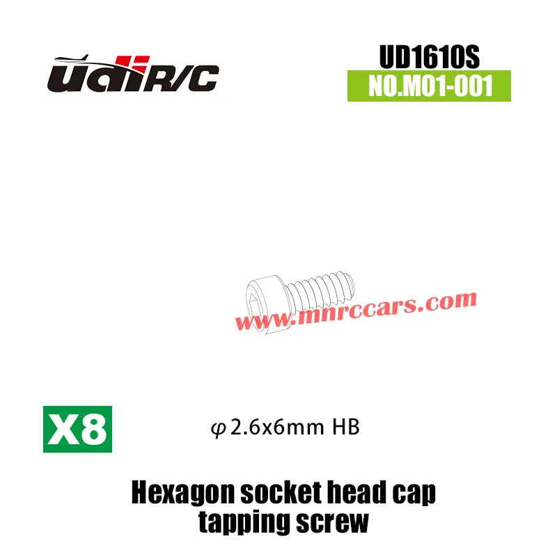 UDIRC UD1610S Parts Screws, nuts, bearings, ball heads, and Pins
