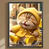 Diamond Painting -DIY Full Round Drill Yellow Raincoat Cat