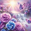 Flower Waterfall-11CT Stamped Cross Stitch 50*50cm/19.69*19.69in