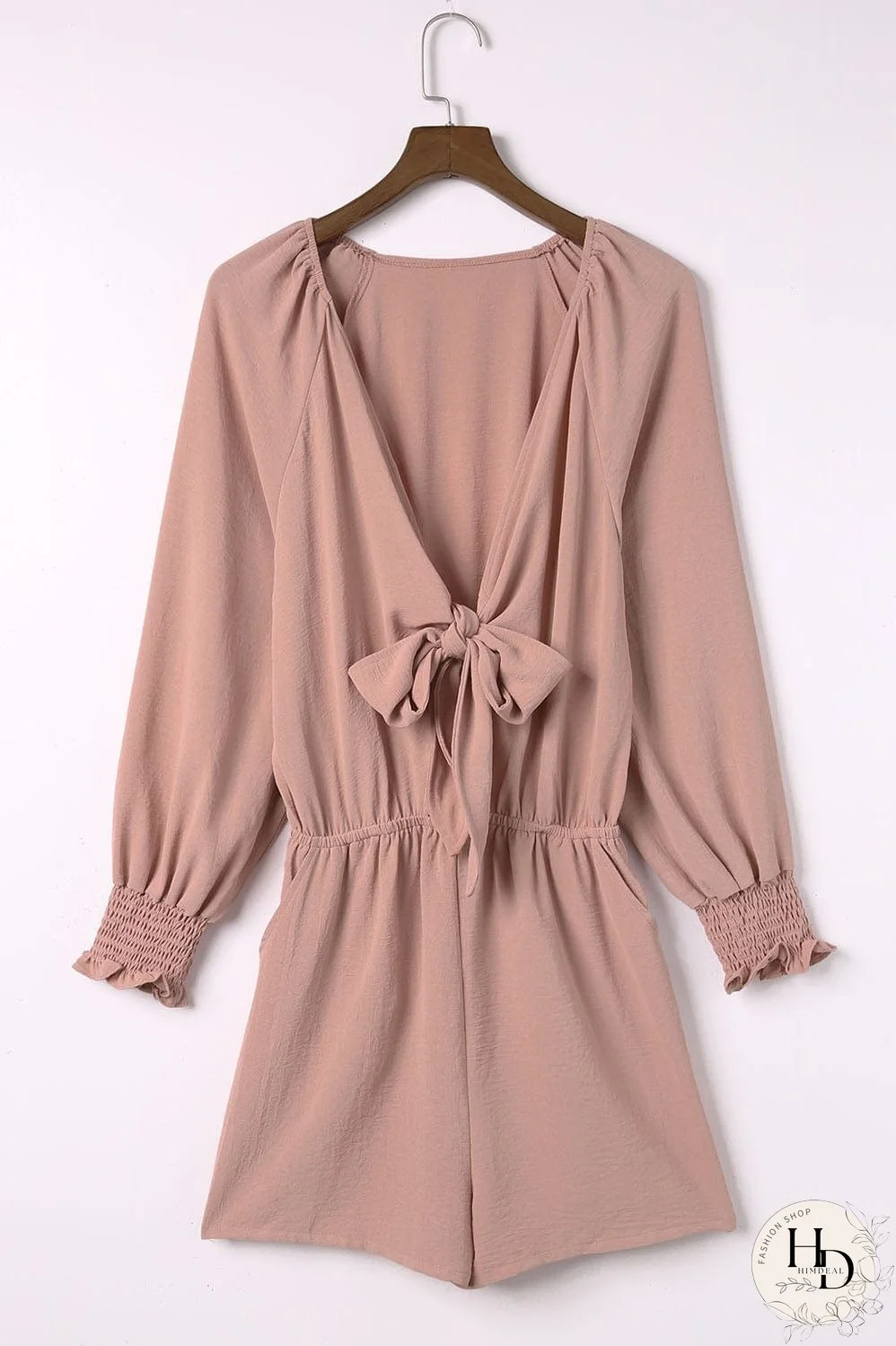 Round Neck Belted Long Sleeve Dress