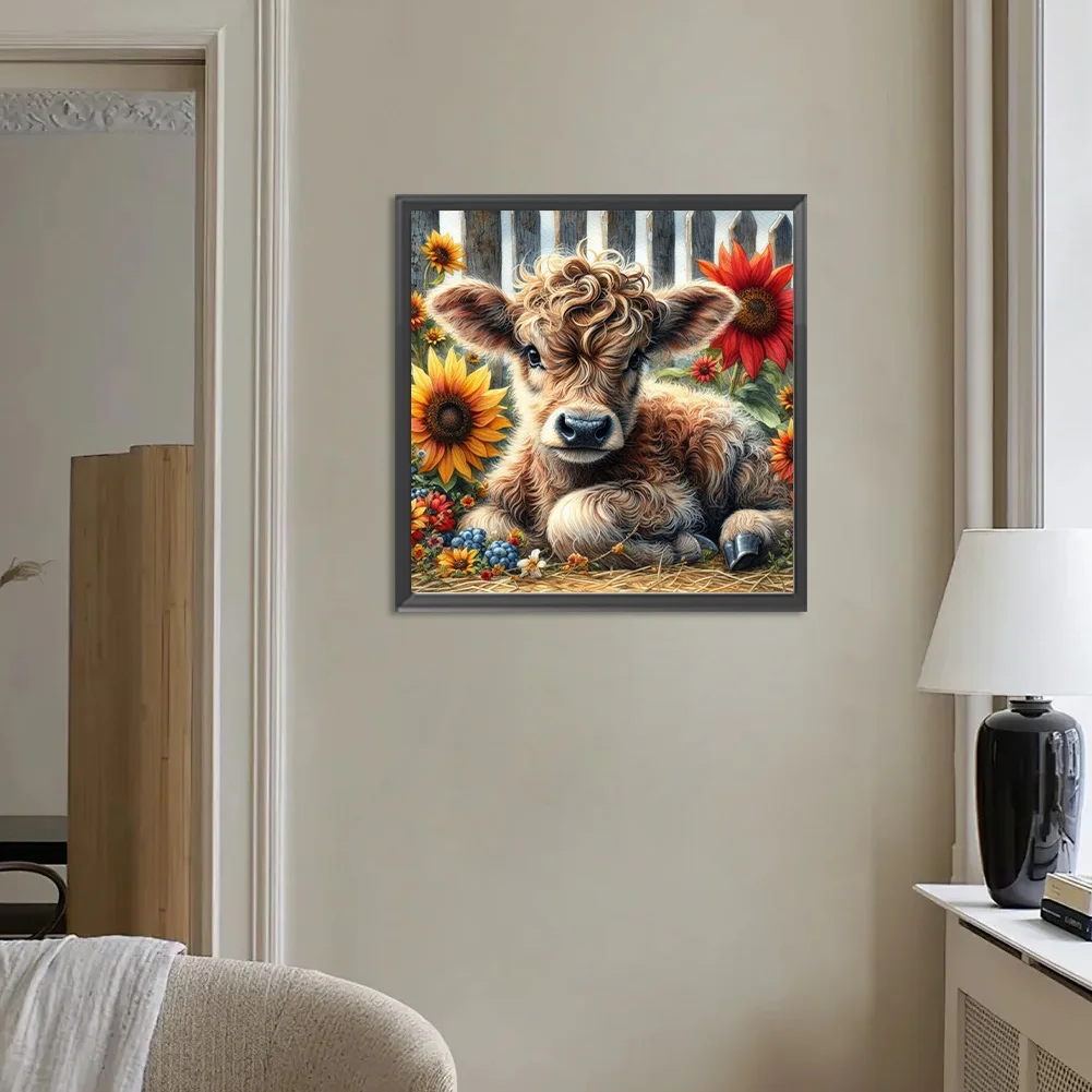 Diamond Painting - Full Round Drill - Highland Cattle(Canvas|30*30cm)