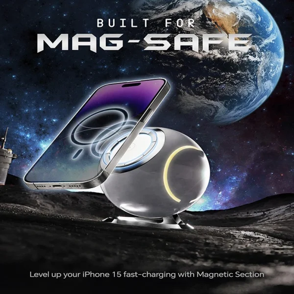 Three-in-one Spherical Ambient Light Vertical Magnetic Wireless Charger