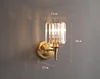 Simple Light Luxury Crystal Bedroom Copper Wall Lamp lampswell