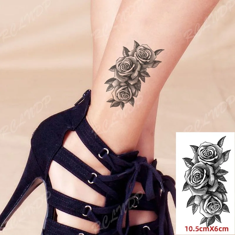 Waterproof Temporary Tattoo Sticker Small Cute Flower Plant Body Art Flash Tatoo Fake Tatto for Women Men