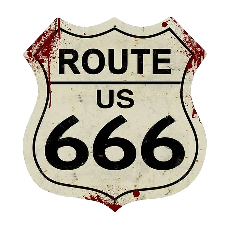 Alien highway 666 - shield vintage tin signs/wooden signs - 11.8x11.8in