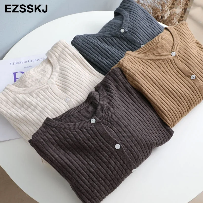 autumn winter o-neck button oversize long sweater dress chic loose knit dress women long dress Female chic sweater maixt dress