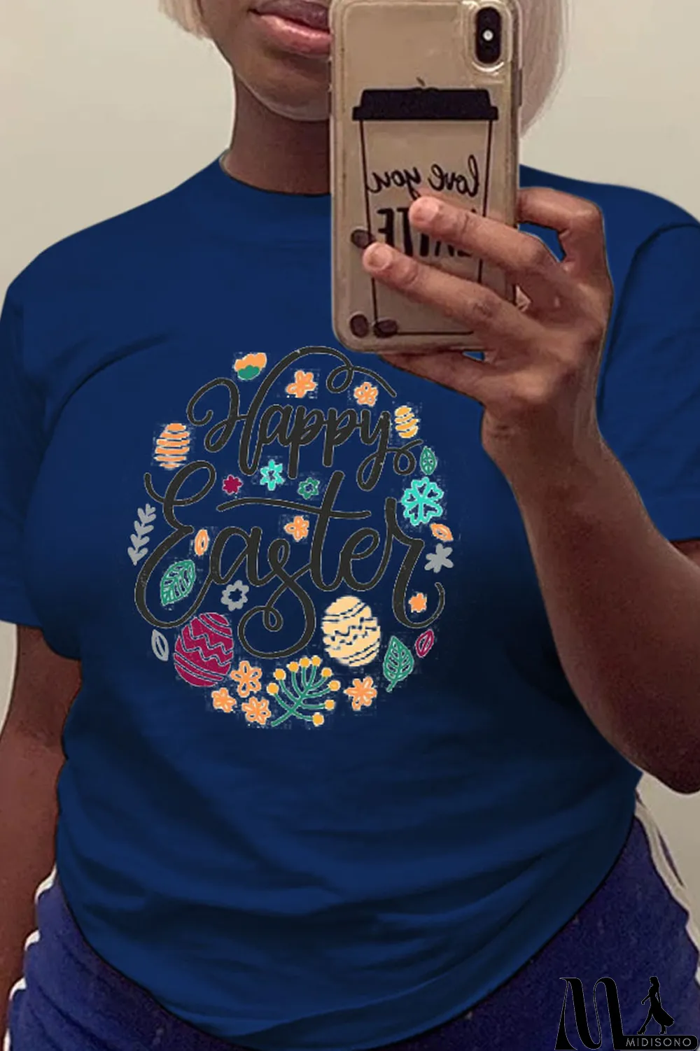 MidiSono - White Casual Street Print Patchwork Letter O Neck T-Shirts