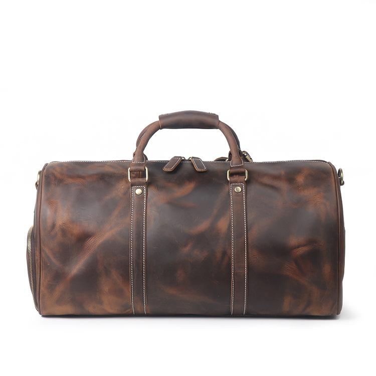 Men's Vintage Handmade Leather Duffle Sports Shoulder Bags