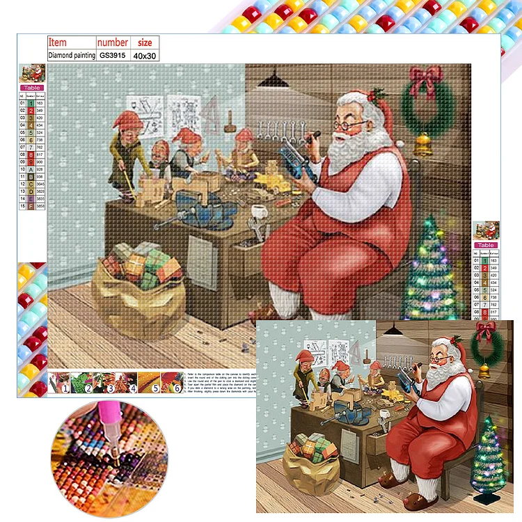 Santa Claus 40*30CM (Canvas) Full Square Drill Diamond Painting gbfke