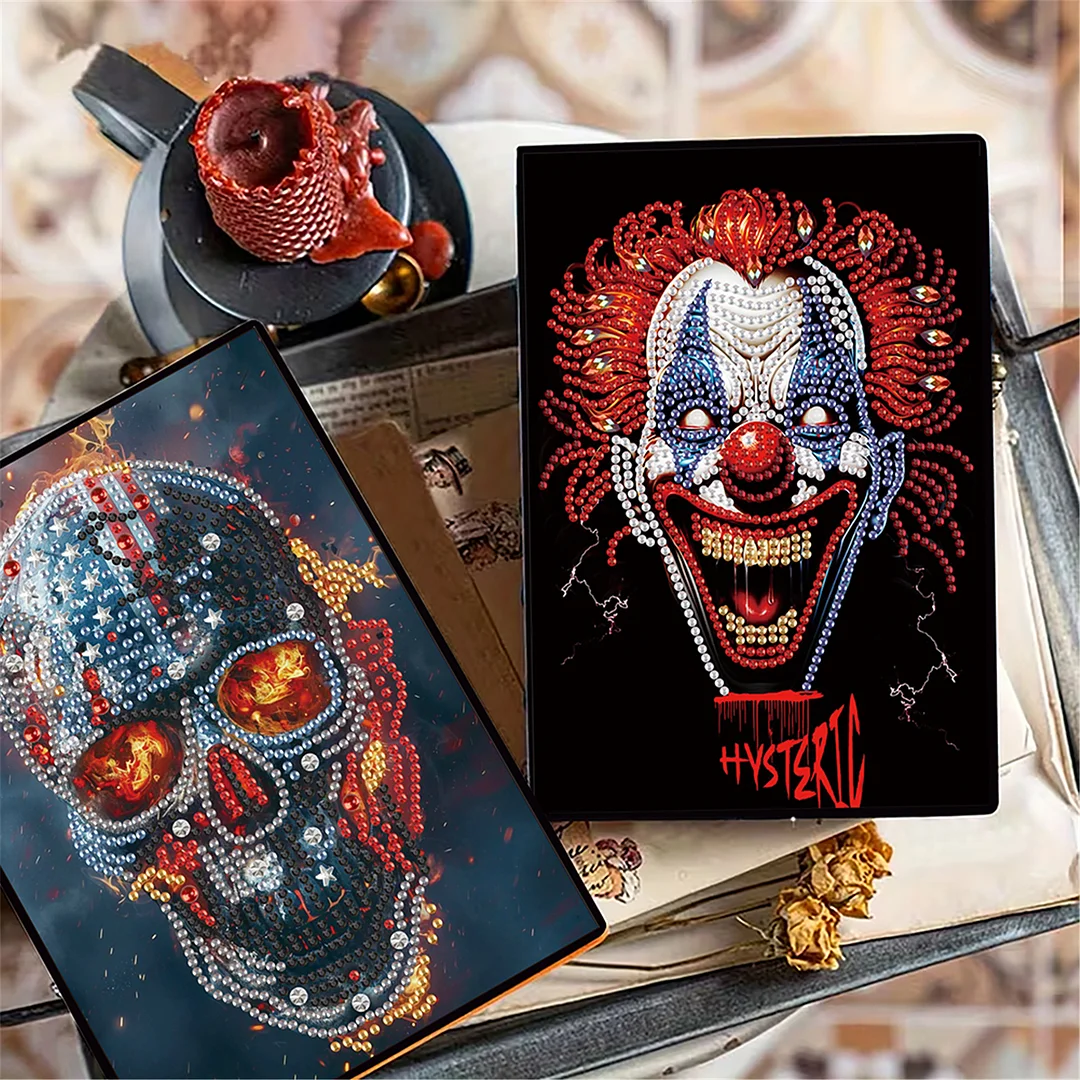 2pcs Human Head Partial DIY 50 Pages A5 Diamond Painting Notebook for Study Home